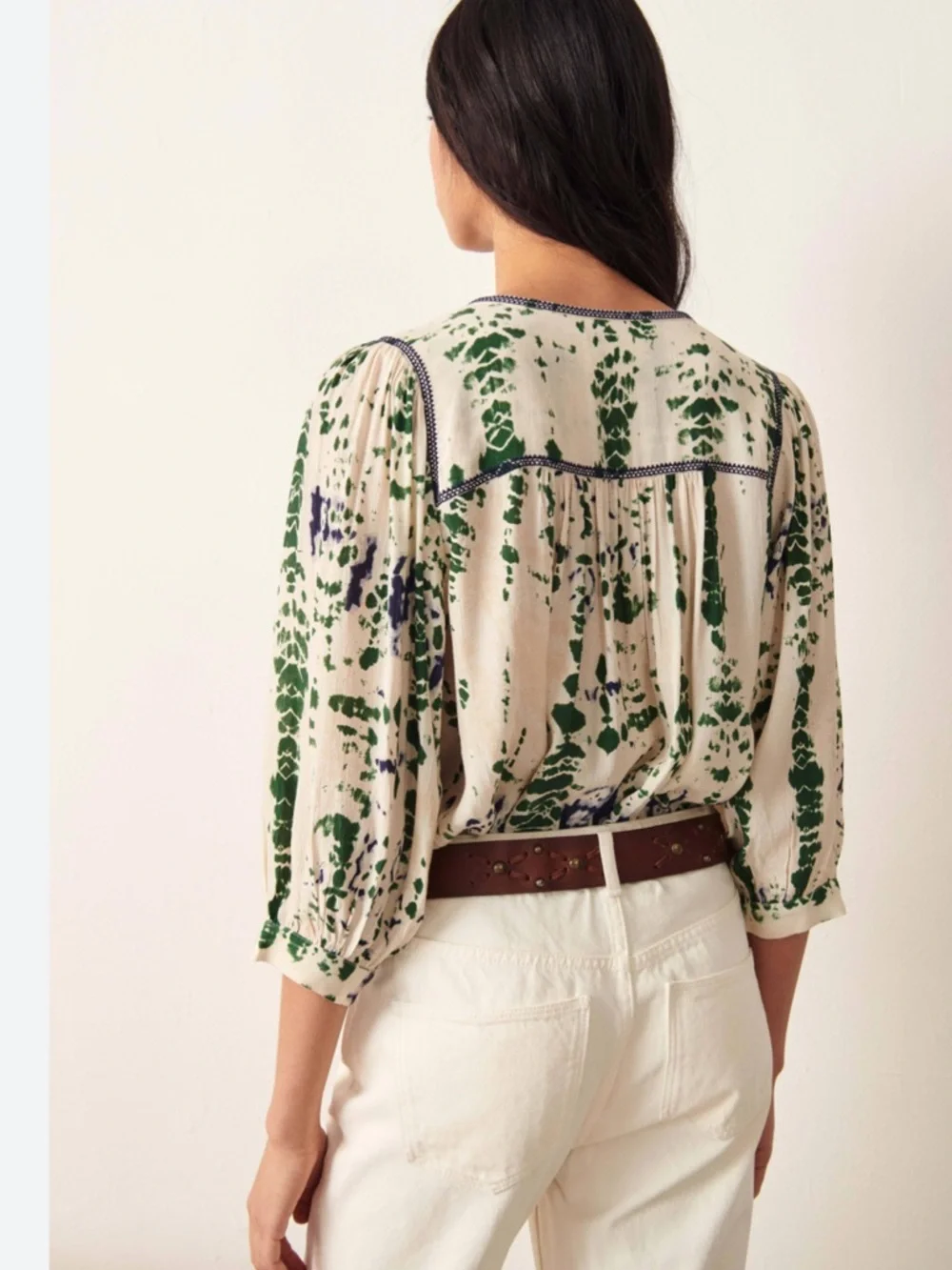 BA&SH Idris Abstract Tie Dye Print Blouse - Picture 7 of 16